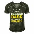 Family 365 The Greatest Dads Get Promoted To Grampy Grandpa Men's Short Sleeve V-neck 3D Print Retro Tshirt Forest