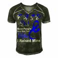 Fasd Dad Most People Never Meet Their Hero I Raised Mine Blue And Grey Ribbon Fetal Alcohol Spectrum Disorder Fetal Alcohol Spectrum Disorder Awareness Men's Short Sleeve V-neck 3D Print Retro Tshirt Forest