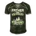 Father And Daughter Fishing Partners For Life Fishing Men's Short Sleeve V-neck 3D Print Retro Tshirt Forest