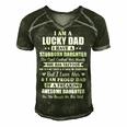 Father Grandpa I Am A Lucky Dad Fathers Day From Stubborn Daughter26 Family Dad Men's Short Sleeve V-neck 3D Print Retro Tshirt Forest