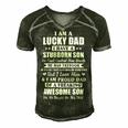 Father Grandpa I Am A Lucky Dad Fathers Day From Stubborn Son25 Family Dad Men's Short Sleeve V-neck 3D Print Retro Tshirt Forest