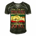 Father Grandpa I Am Proud Of Many Things In Life But Nothing Beats Being A Papa258 Family Dad Men's Short Sleeve V-neck 3D Print Retro Tshirt Forest