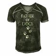 Father Of Dogs Paw Prints Men's Short Sleeve V-neck 3D Print Retro Tshirt Forest