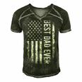Fathers Day Best Dad Ever American Flag Men's Short Sleeve V-neck 3D Print Retro Tshirt Forest