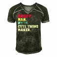 Fathers Day Daddy Man Myth Cute Twins Maker Vintage Gift Men's Short Sleeve V-neck 3D Print Retro Tshirt Forest