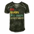 Fathers Day Gift From Grandkids Dad Grandpa Great Grandpa V3 Men's Short Sleeve V-neck 3D Print Retro Tshirt Forest