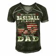 Favorite Baseball Player Calls Me Dad V2 Men's Short Sleeve V-neck 3D Print Retro Tshirt Forest