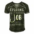 Fishing Is A Tough Job But I Can Tackle It Men's Short Sleeve V-neck 3D Print Retro Tshirt Forest