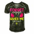 Forger Eggs Gives Me Jesus Funny Easter Day Men's Short Sleeve V-neck 3D Print Retro Tshirt Forest