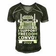 Freedom Convoy 2022 In Support Of Truckers Mandate Freedom Men's Short Sleeve V-neck 3D Print Retro Tshirt Forest