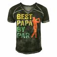 Funny Best Papa By Par Fathers Day Golf Gift Grandpa Men's Short Sleeve V-neck 3D Print Retro Tshirt Forest