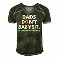 Funny Dads Dont Babysit Its Called Parenting Men's Short Sleeve V-neck 3D Print Retro Tshirt Forest