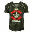 Funny Fathers Day Grandpa Being Papa Is Priceless Fun Men's Short Sleeve V-neck 3D Print Retro Tshirt Forest