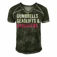 Funny Gym Workout Fathers Day Dumbbells Deadlifts Daughters Men's Short Sleeve V-neck 3D Print Retro Tshirt Forest