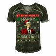 Funny Joe Biden Happy Easter Ugly Christmas Men's Short Sleeve V-neck 3D Print Retro Tshirt Forest