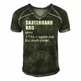 Funny Skateboard Dad Like Dad But Much Cooler Definition Men's Short Sleeve V-neck 3D Print Retro Tshirt Forest