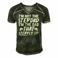 Funny Stepdad Fathers Day Family Daddy Bonus Dad Step Dad Men's Short Sleeve V-neck 3D Print Retro Tshirt Forest