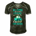 Funny Tractor Driver All Papas Created Equal Farmer Men's Short Sleeve V-neck 3D Print Retro Tshirt Forest