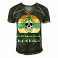 Gastroparesis Warrior Skull Women Vintage Green Ribbon Gastroparesis Gastroparesis Awareness Men's Short Sleeve V-neck 3D Print Retro Tshirt Forest