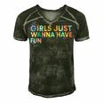 Girls Just Wanna Have Fundamental Rights V2 Men's Short Sleeve V-neck 3D Print Retro Tshirt Forest