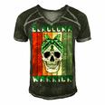 Glaucoma Warrior Skull Women Vintage Green Ribbon Glaucoma Glaucoma Awareness Men's Short Sleeve V-neck 3D Print Retro Tshirt Forest