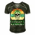 Glaucoma Warrior Skull Women Vintage Green Ribbon Glaucoma Glaucoma Awareness V2 Men's Short Sleeve V-neck 3D Print Retro Tshirt Forest