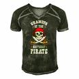Grandpa Of The Birthday Pirate Themed Matching Bday Party Men's Short Sleeve V-neck 3D Print Retro Tshirt Forest