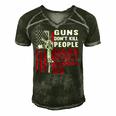 Guns Dont Kill People Dads With Pretty Daughters Humor Dad Men's Short Sleeve V-neck 3D Print Retro Tshirt Forest
