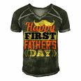 Happy First Fathers Day Dad T-Shirt Men's Short Sleeve V-neck 3D Print Retro Tshirt Forest