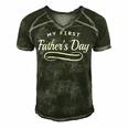 Happy First Fathers Day - New Dad Gift Men's Short Sleeve V-neck 3D Print Retro Tshirt Forest