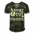 Happy Last Day Of School Retro Peace Out 7Th Grade Men's Short Sleeve V-neck 3D Print Retro Tshirt Forest
