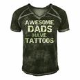 Hipster Fathers Day Gift For Men Awesome Dads Have Tattoos Men's Short Sleeve V-neck 3D Print Retro Tshirt Forest