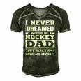 Hockey Dad Funny Dads Ice Hockey Men's Short Sleeve V-neck 3D Print Retro Tshirt Forest