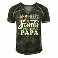 Holiday Christmas Who Needs Santa When You Have Papa Men's Short Sleeve V-neck 3D Print Retro Tshirt Forest
