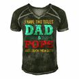 I Have Two Titles Dad And Pops And Rock Both For Grandpa Men's Short Sleeve V-neck 3D Print Retro Tshirt Forest