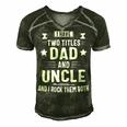 I Have Two Titles Dad And Uncle And I Rock Them Both Fathers Day Men's Short Sleeve V-neck 3D Print Retro Tshirt Forest