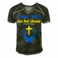 I Stand With God And Ukraine Christian Cross Faith Christ Men's Short Sleeve V-neck 3D Print Retro Tshirt Forest