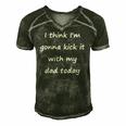 I Think Im Gonna Kick It With My Dad Today Men's Short Sleeve V-neck 3D Print Retro Tshirt Forest