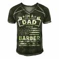 Im A Dad And Barber Funny Fathers Day & 4Th Of July Men's Short Sleeve V-neck 3D Print Retro Tshirt Forest