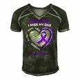In Memory Dad Purple Alzheimers Awareness Men's Short Sleeve V-neck 3D Print Retro Tshirt Forest