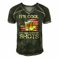 Its Cool Ive Had Both My Shots American Flag 4Th Of July Men's Short Sleeve V-neck 3D Print Retro Tshirt Forest