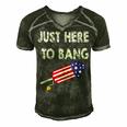 Just Here To Bang 4Th July American Flag - Independence Day Men's Short Sleeve V-neck 3D Print Retro Tshirt Forest