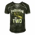 Kids 2 Years Old Fishing Birthday Party Fisherman 2Nd Gift For Boy Men's Short Sleeve V-neck 3D Print Retro Tshirt Forest