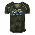 Kids Daddy Ive Got Your 6 Thin Blue Line Cute Men's Short Sleeve V-neck 3D Print Retro Tshirt Forest