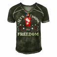 Lets Drink To Freedom Firework Patriotic 4Th Of July Men's Short Sleeve V-neck 3D Print Retro Tshirt Forest
