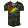 Lgbt Gay Pride Flag Gay Pride 2022 Heart Lgbt Men's Short Sleeve V-neck 3D Print Retro Tshirt Forest