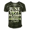 Made In June 1971 50 Years Of Being Awesome Men's Short Sleeve V-neck 3D Print Retro Tshirt Forest