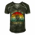 Master Of The Campfire Camping Retro Camper Men's Short Sleeve V-neck 3D Print Retro Tshirt Forest