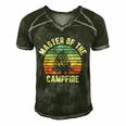 Master Of The Campfire Camping Vintage Camper Men's Short Sleeve V-neck 3D Print Retro Tshirt Forest