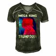Mega King Usa Flag Proud Ultra Maga Trump 2024 Anti Biden Men's Short Sleeve V-neck 3D Print Retro Tshirt Forest